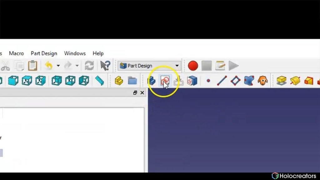 Create new Sketch button in Freecad close-up