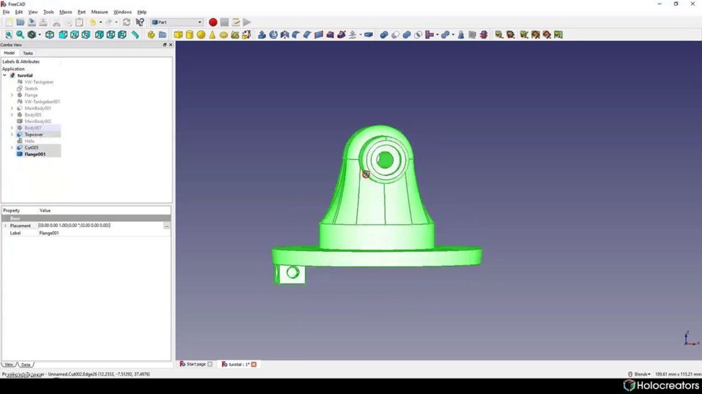 Selection of all bodies in Freecad