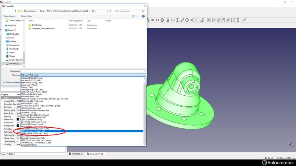 freecad stl to step