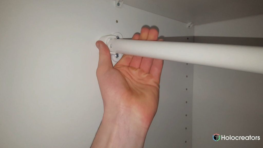 Repaired 3D printed clothing rail holder for IKEA closet