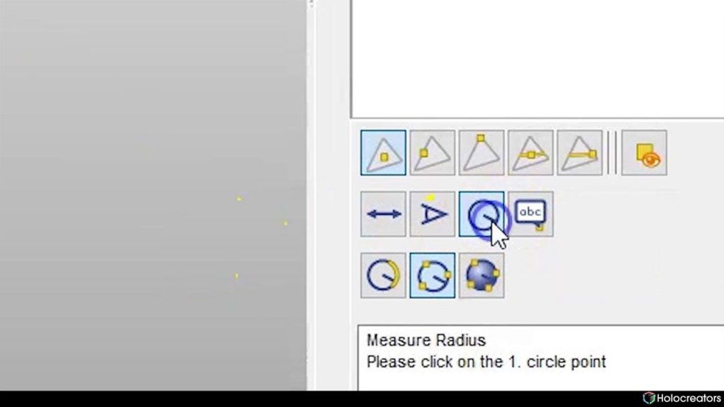 Measure radius button in Netfabb