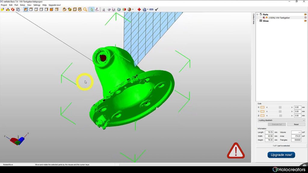 3D scan imported into Netfabb