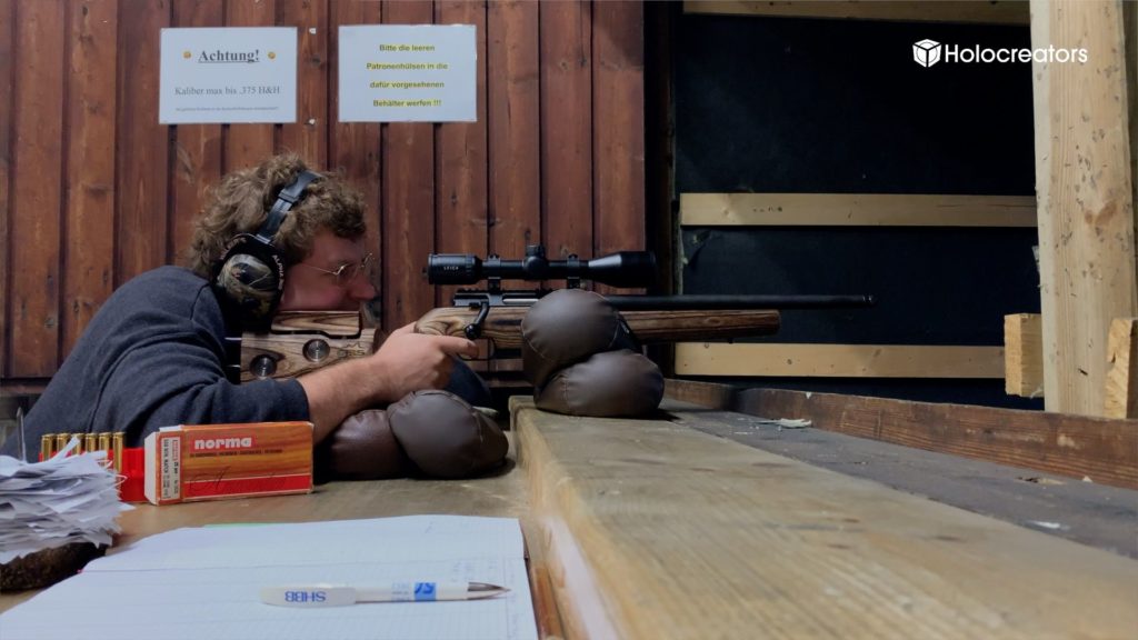 Rifle shooting on the range